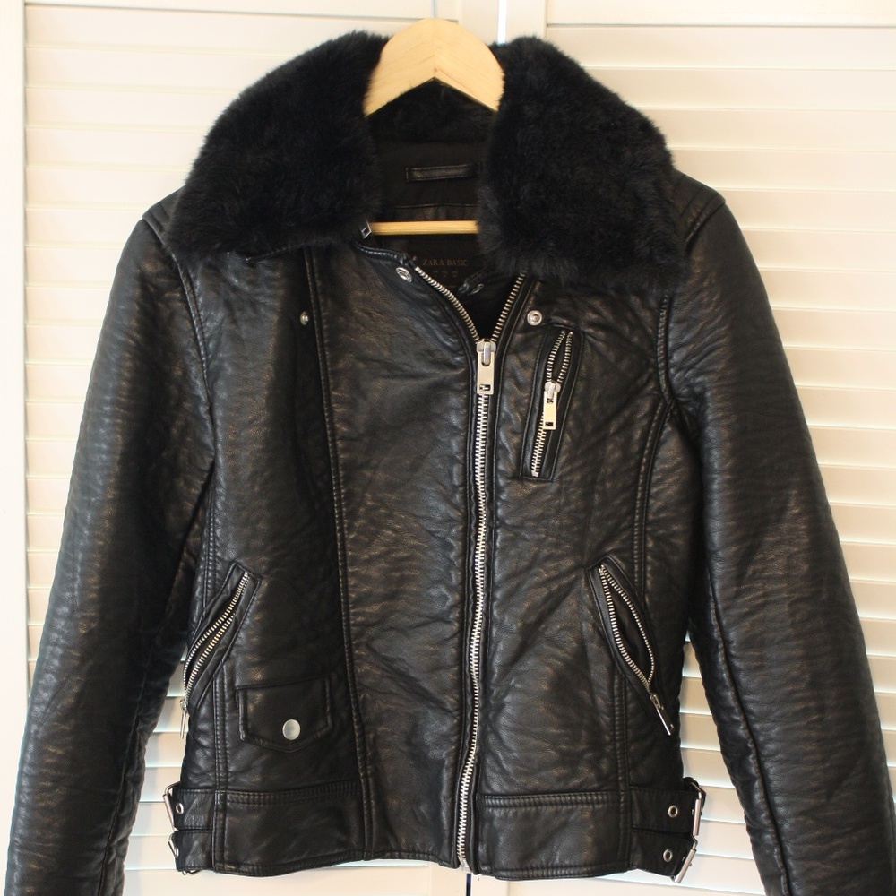 Zara Fake Leather Moto Jacket